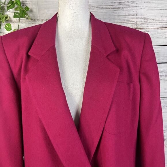 Vintage Jones New York Blazer Jacket size 14 Hot Pink Wool Y2K 80's 90's Career - Picture 6 of 16